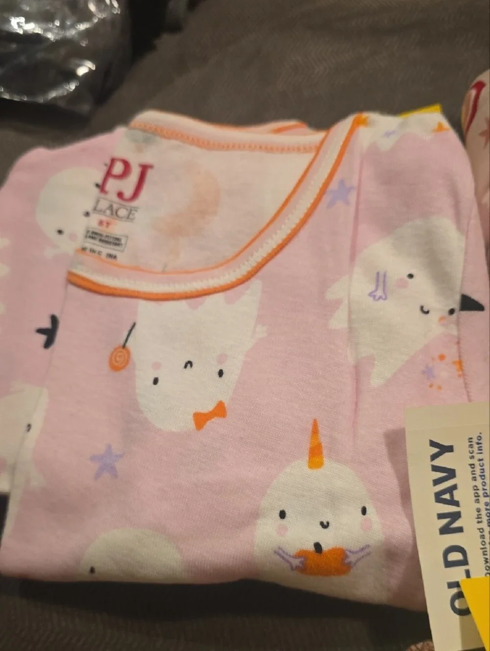 Old Navy Kids' Pink and Tan Hedgehog & Rainbow Pajama Set